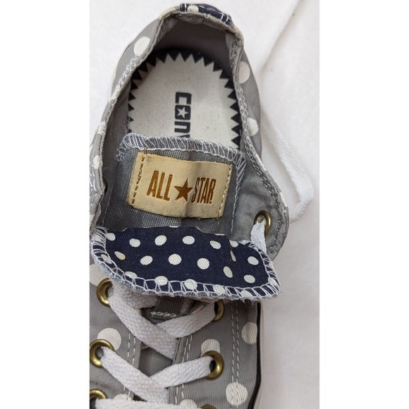 Converse All*Star  530105F Gray/Blue Polka Dot Double Tongue Shoes Women’s (6) - Picture 3 of 16